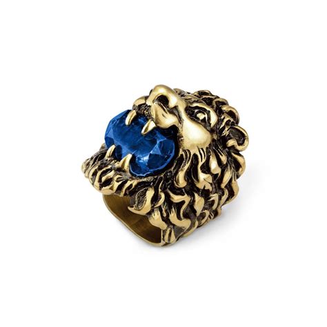 gucci lion sapphire ring